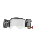Alpinestars Supertech Roll Off Kit Wide Vision, accesorio para gafas de motocross, lente transparente antiempañante con sistema de láminas roll-off integrado, canisters negros y tirador rojo, con diseño "ONE GOAL. ONE VISION.", policarbonato de alta resistencia para carreras off-road