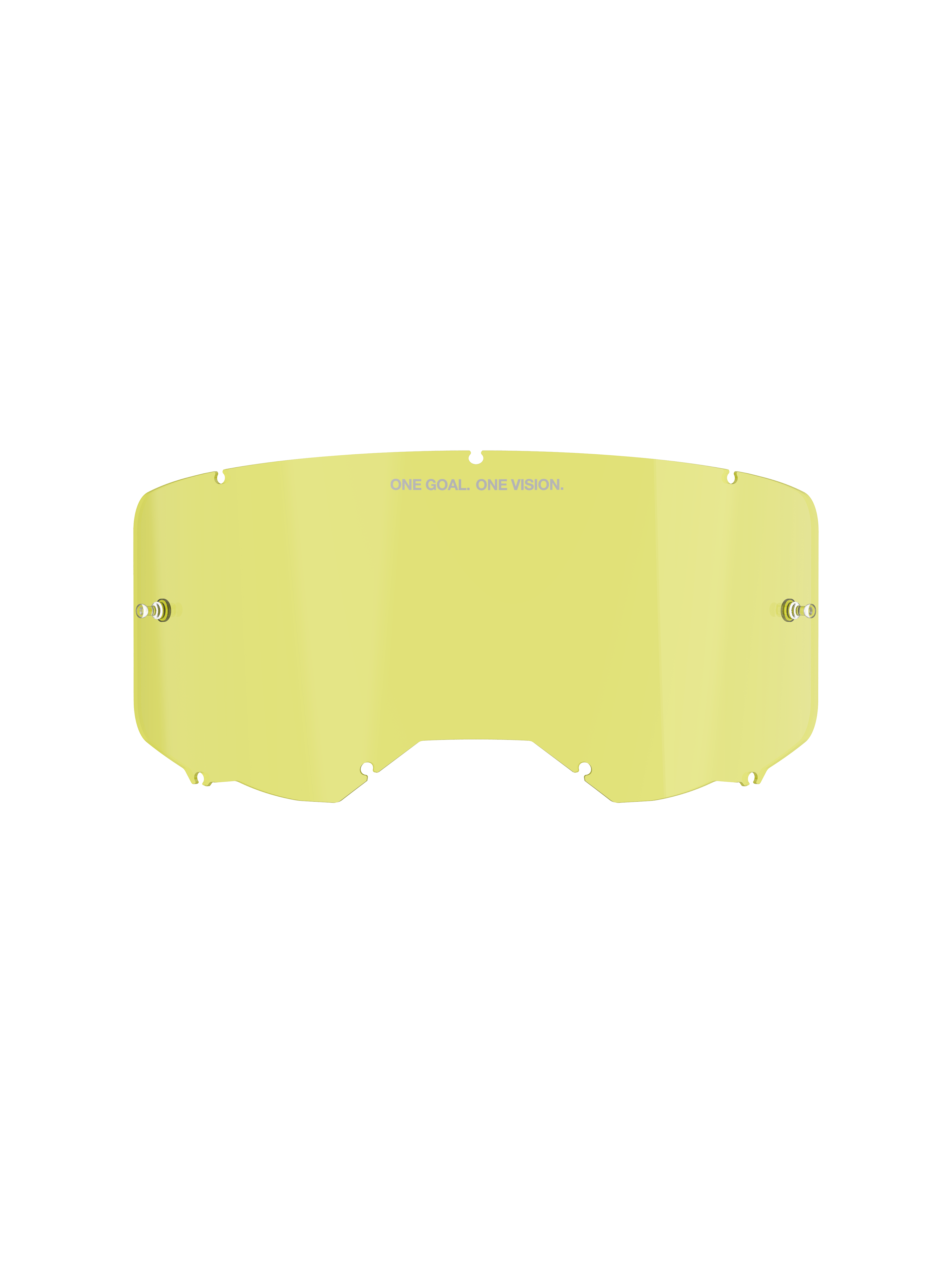 Alpinestars Vision 8-5-3, lente de repuesto para gafas de motocross, tinte amarillo, construcción de policarbonato con postes integrados para tear-off, lema "ONE GOAL. ONE VISION." y sistema de bloqueo de siete orificios clave, diseñada para motocross y conducción todoterreno