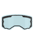 Alpinestars Vision 8-5-3 Dual Pane Lens, Light Blue tinted replacement goggle lens, black inner seal with "ONE GOAL. ONE VISION." branding, side tear-off posts, curved design with top ventilation for motocross and off-road riding