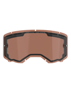 Alpinestars Vision 8-5-3 Dual Pane Vented Lens, Copper Rose tinted replacement lens for motocross goggles, featuring integrated tear-off posts, top ventilation ports, and ONE GOAL ONE VISION branding.