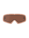 Alpinestars Vision Dual Pane Youth Lens, lente de repuesto para gafas con tinte Copper Rose, construcción de doble panel con junta negra, postes para tear-off integrados, muescas de bloqueo de siete orificios clave, policarbonato curvado para motocross juvenil y carreras fuera de carretera