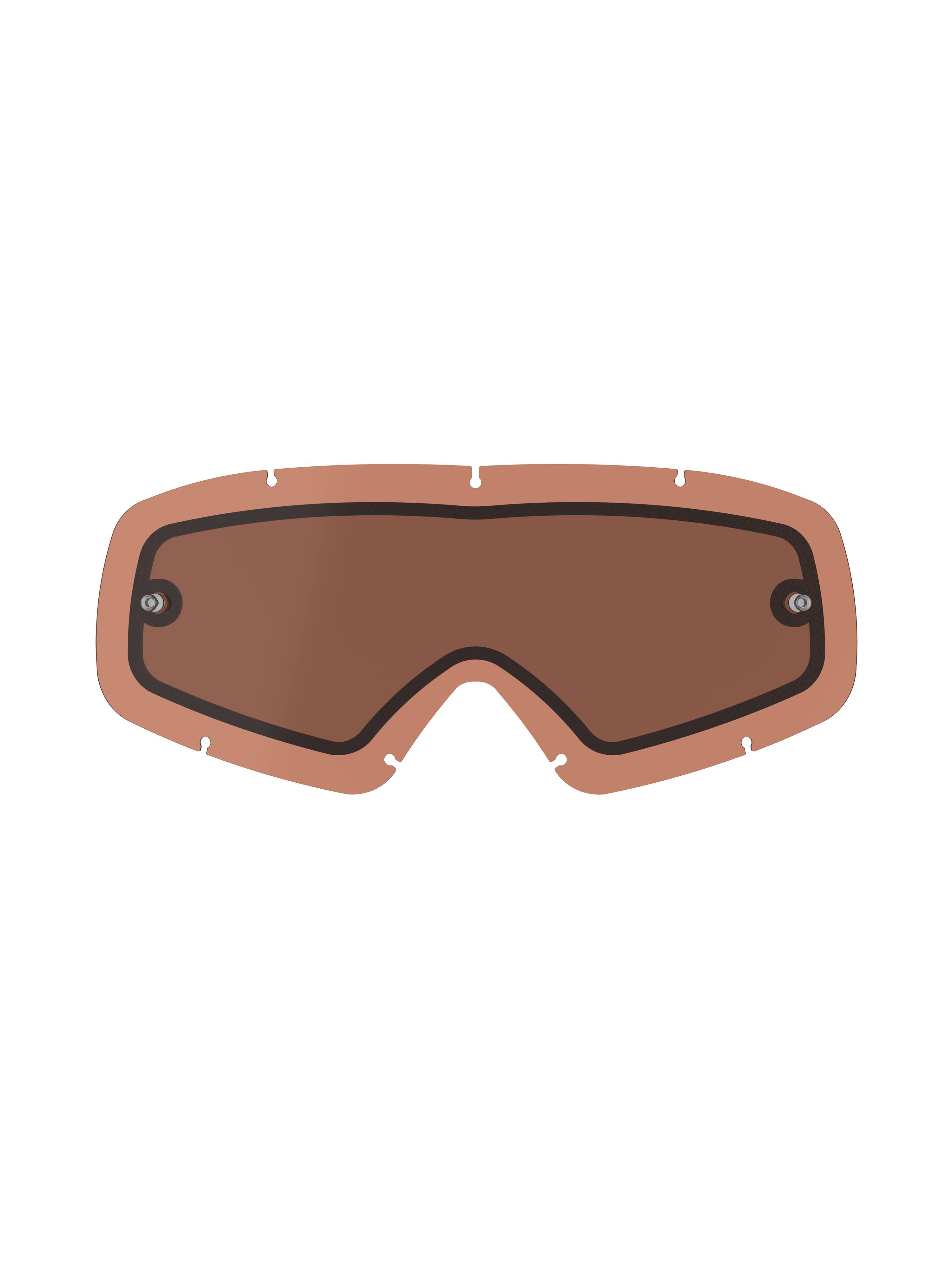 Alpinestars Vision Dual Pane Youth Lens, lente de repuesto para gafas con tinte Copper Rose, construcción de doble panel con junta negra, postes para tear-off integrados, muescas de bloqueo de siete orificios clave, policarbonato curvado para motocross juvenil y carreras fuera de carretera