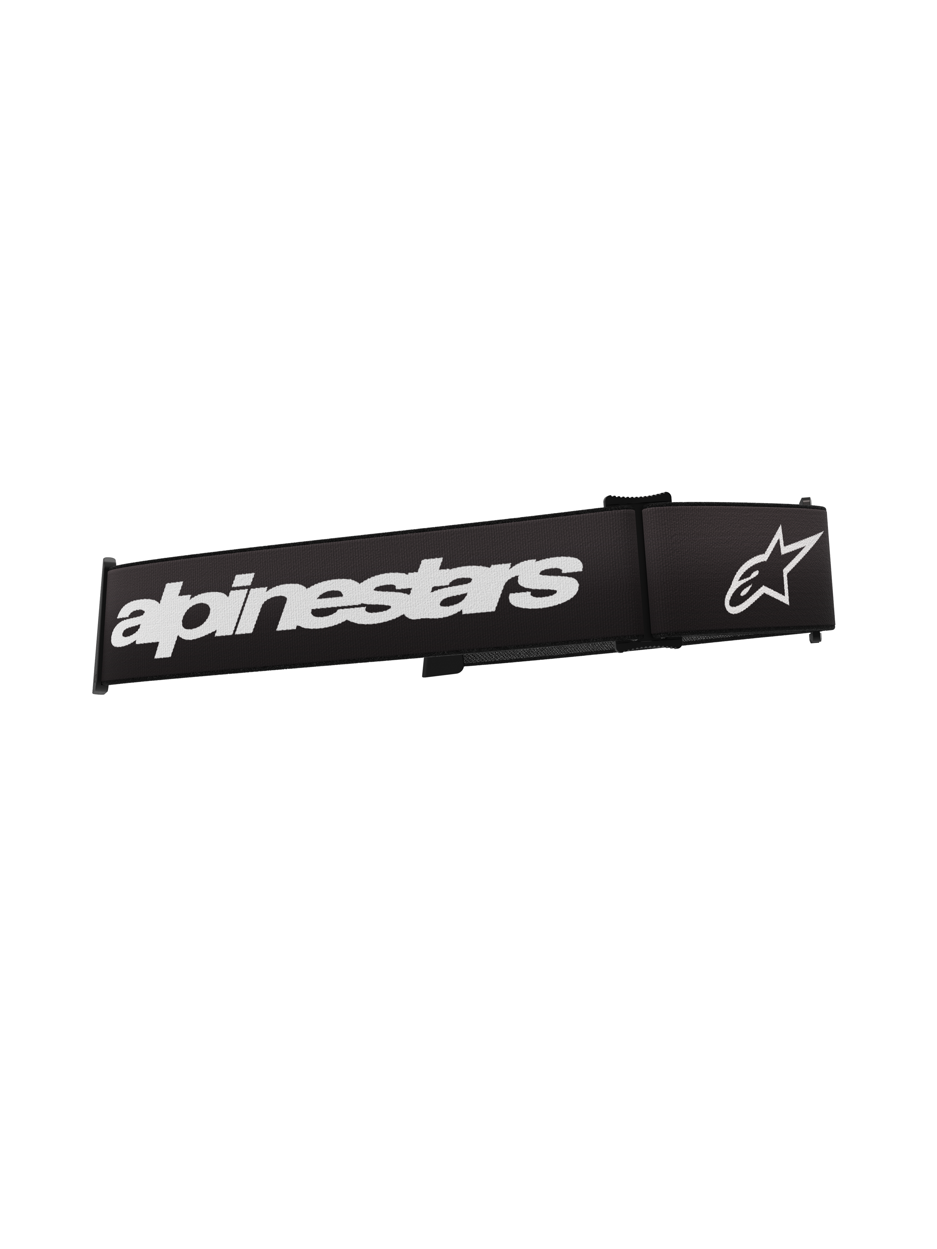 Correa para gafas Alpinestars Supertech, accesorio para gafas de motocross, negro y blanco, con el nombre de la marca y el logotipo de estrella de Alpinestars en blanco, correa de repuesto tejida duradera para gafas de moto todoterreno