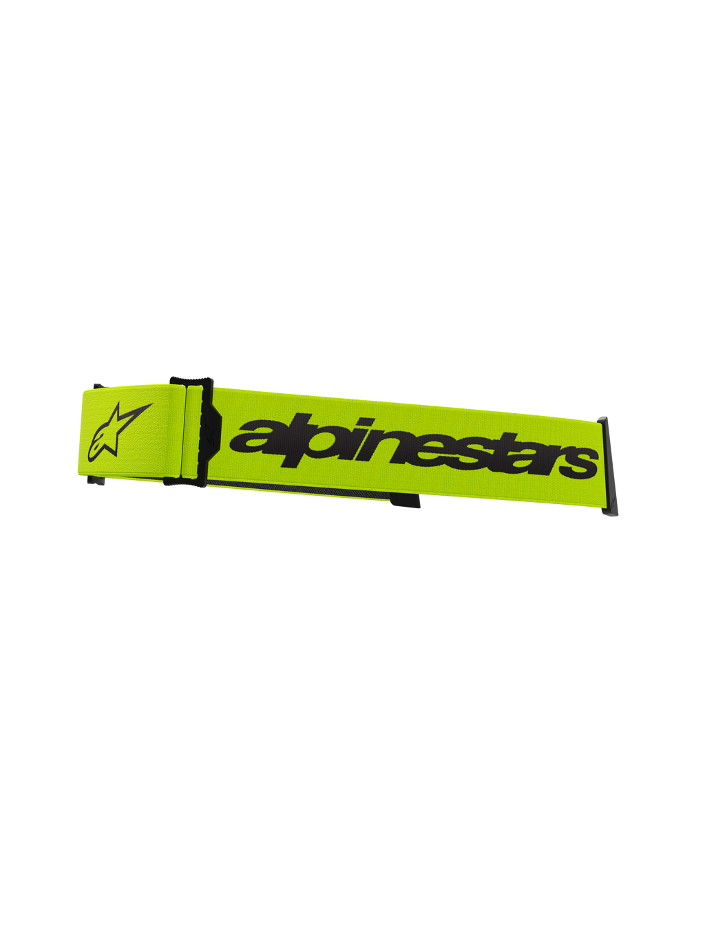 Alpinestars Supertech Goggles Strap, accesorio para gafas de motocross, amarillo fluorescente y negro, con el logotipo de Alpinestars y el logo de la estrella, correa de repuesto oficial para gafas de carreras off-road