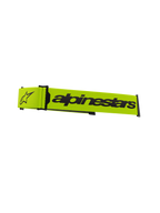 Alpinestars Supertech Goggles Strap, accesorio para gafas de motocross, amarillo fluorescente y negro, con el logotipo de Alpinestars y el logo de la estrella, correa de repuesto oficial para gafas de carreras off-road