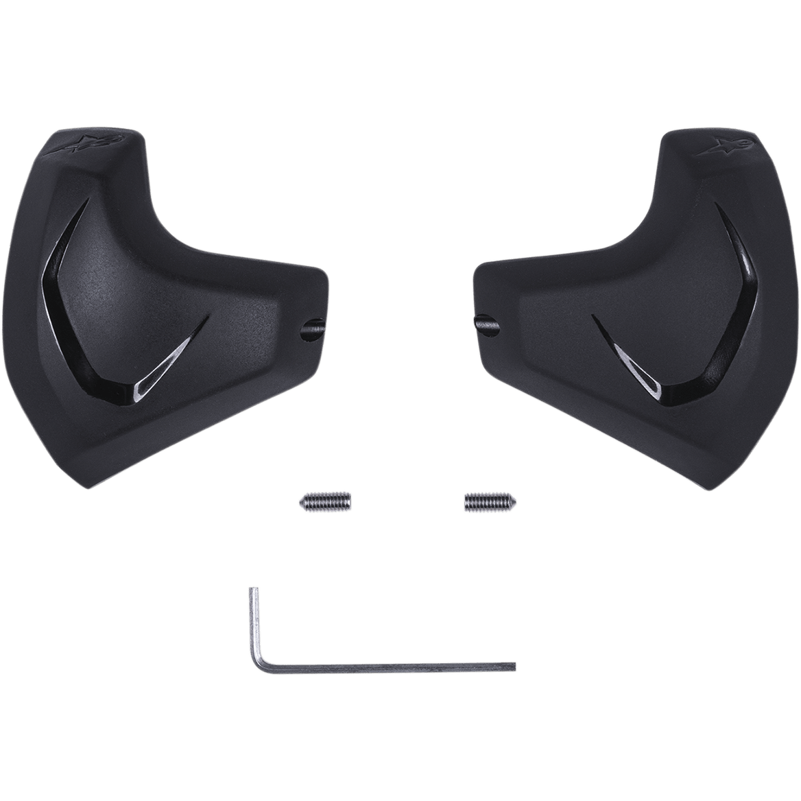 Alpinestars Elbow Sliders, Black, Motorcycle Elbow Protector Inserts, two anatomically shaped PU sliders with glossy accents, includes mounting screws and an Allen wrench, replacement gear for racing leather suits