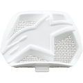 Alpinestars Supertech M10/M8 Helmet Chin Vent, blanca, componente de ventilación de repuesto con diseño de estrella y rejilla de malla plateada, accesorio para casco de motocicleta