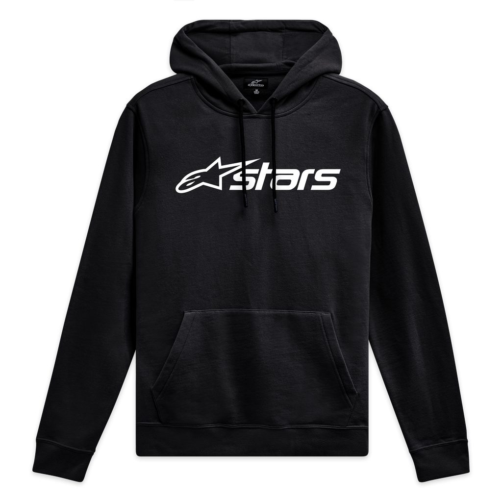 Alpinestars Sudadera Con Capucha Blaze V3, sudadera negra con capucha y logotipo Blaze 2.0 blanco en el pecho, ropa deportiva de estilo casual