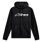 Alpinestars Sudadera Con Capucha Blaze V3, sudadera negra con capucha y logotipo Blaze 2.0 blanco en el pecho, ropa deportiva de estilo casual