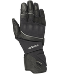 Alpinestars Jet Road Gloves, guantes de moto negros, impermeables Gore-Tex, construcción de cuero y tejido, puño largo tipo guantelete, protección de nudillos reforzada, ribetes reflectantes, equipo de touring aventura
