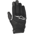 Alpinestars Faster Gloves, guantes de moto negros con logo blanco, tecnología Thermo Windtech, nudillos acolchados y construcción softshell multimaterial, diseño urbano de puño corto