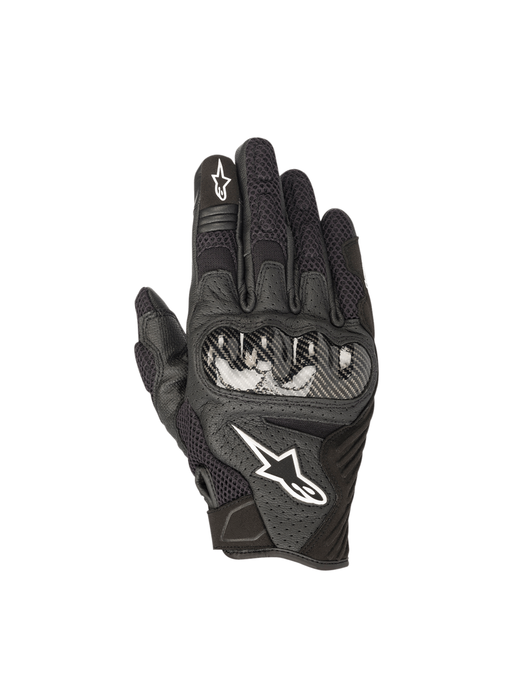 Alpinestars SMX-1 Air V2, guantes de moto para hombre, negros, de cuero y malla con protección rígida de nudillos, certificados CE