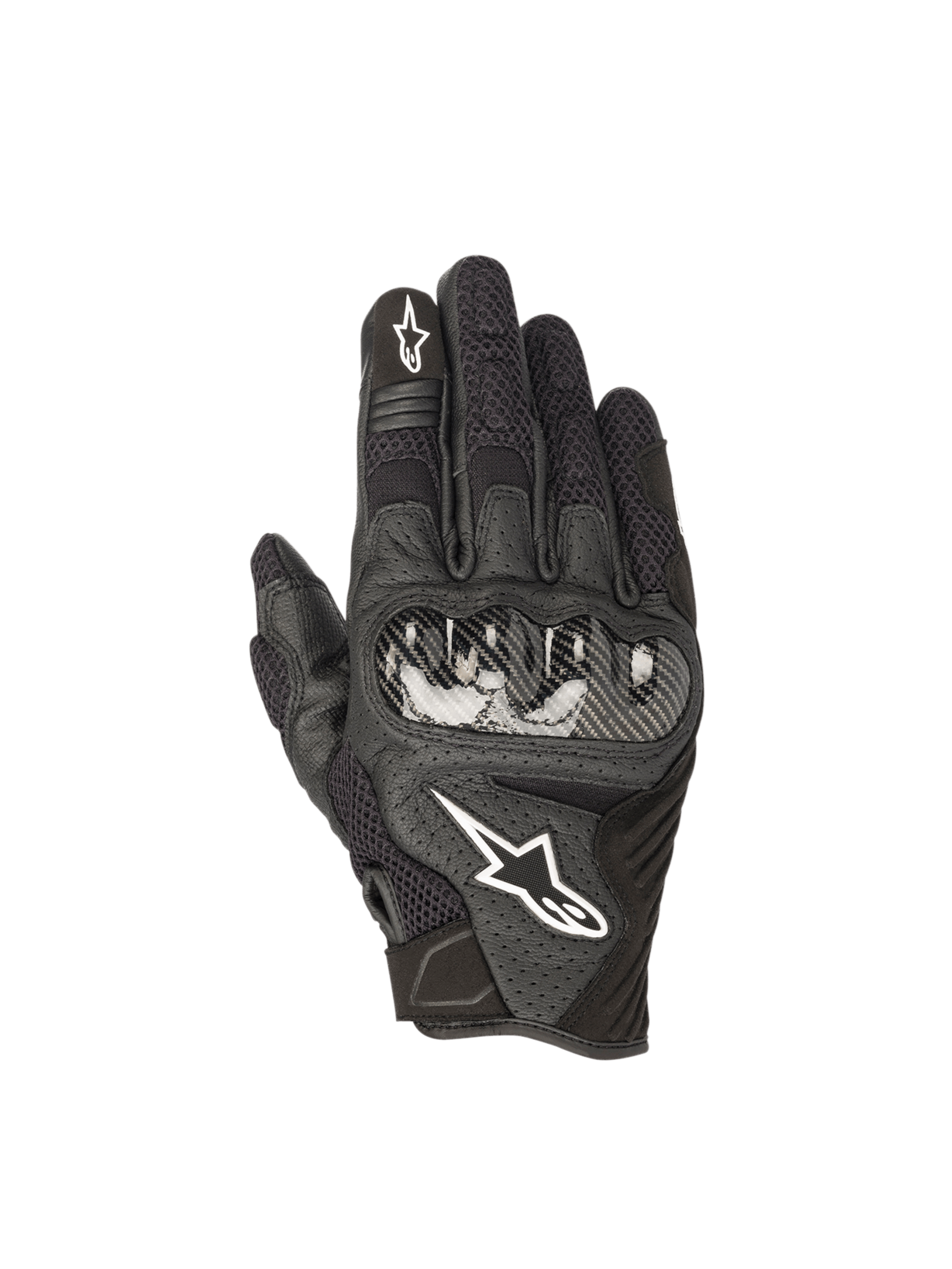 Alpinestars SMX-1 Air V2, guantes de moto para hombre, negros, de cuero y malla con protección rígida de nudillos, certificados CE
