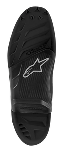 Alpinestars Tech 7 Sole, replacement motocross boot outsole, black rubber construction, featuring textured tread patterns, Alpinestars logo and star emblem, with 'REPLACEABLE INSERT' text on the midsection.