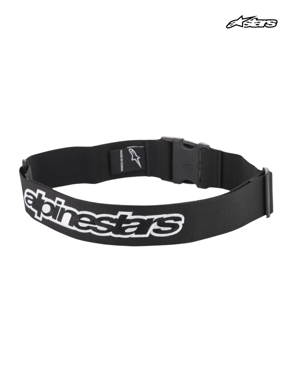 Alpinestars Cinturón Pit Radio, cinturón utilitario de mecánicos para carreras, negro, con hebilla de clip y logotipo bordado