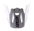 Visera Alpinestars S-M5 Rayon, accesorio para casco, blanco mate, con la marca ASTARS en negro en la parte frontal, aberturas de ventilación aerodinámicas y construcción de plástico moldeado de precisión para cascos de motocross SM5