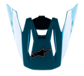 Alpinestars S-M5 Speed Helmet Visor, accesorio para casco de motocross, azul claro y negro brillante, con el logo de la estrella de Alpinestars en negro y la marca SM5, diseño aerodinámico con acabado brillante, visera de repuesto de plástico duradero para carreras de motocross