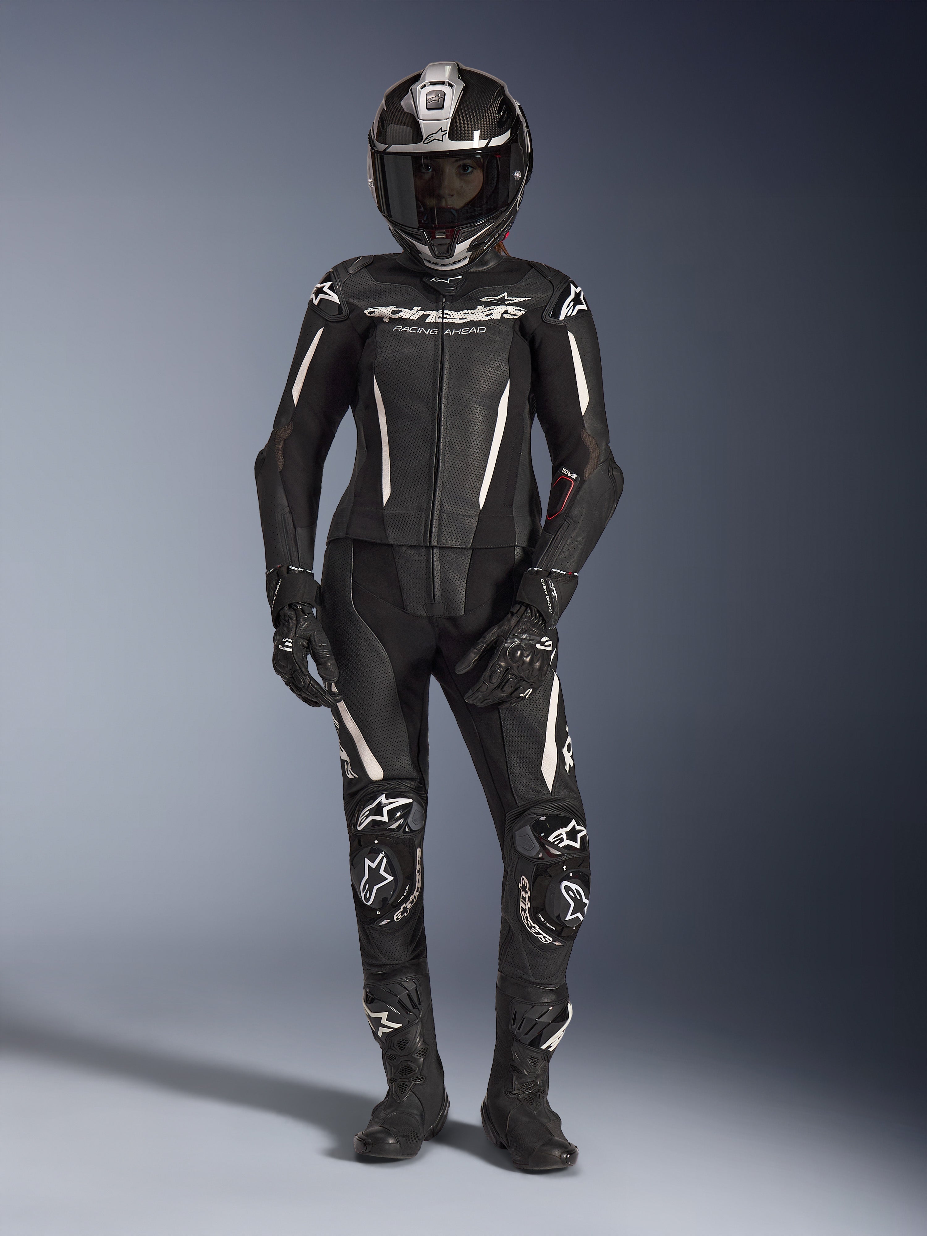 Stella GP-R7 2Piece - Black Motorcycle Trajes | Alpinestars®