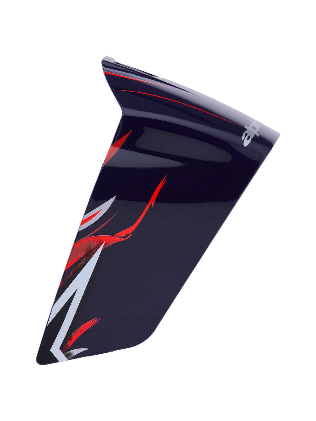Alpinestars Supertech R10 Flyte Race Spoiler, motorcycle helmet aerodynamic accessory, Purple Red Glossy with red and white graphics, glossy finish, sleek curved design