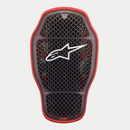 Alpinestars Nucleon KR-1 Cell i Back Protector, inserto protector de espalda, rojo humo transparente, con diseño de microestructura de celdas en panal, logotipo blanco de Alpinestars en el centro y borde exterior flexible rojo para protección contra impactos en motocicleta