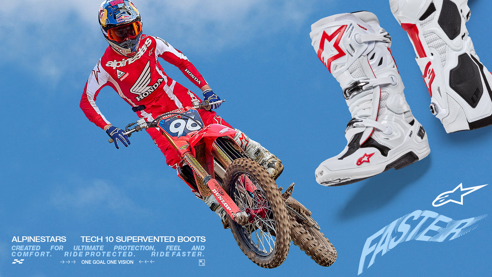 Tech 10 Supervented - Botas de MX Rojo | Alpinestars®