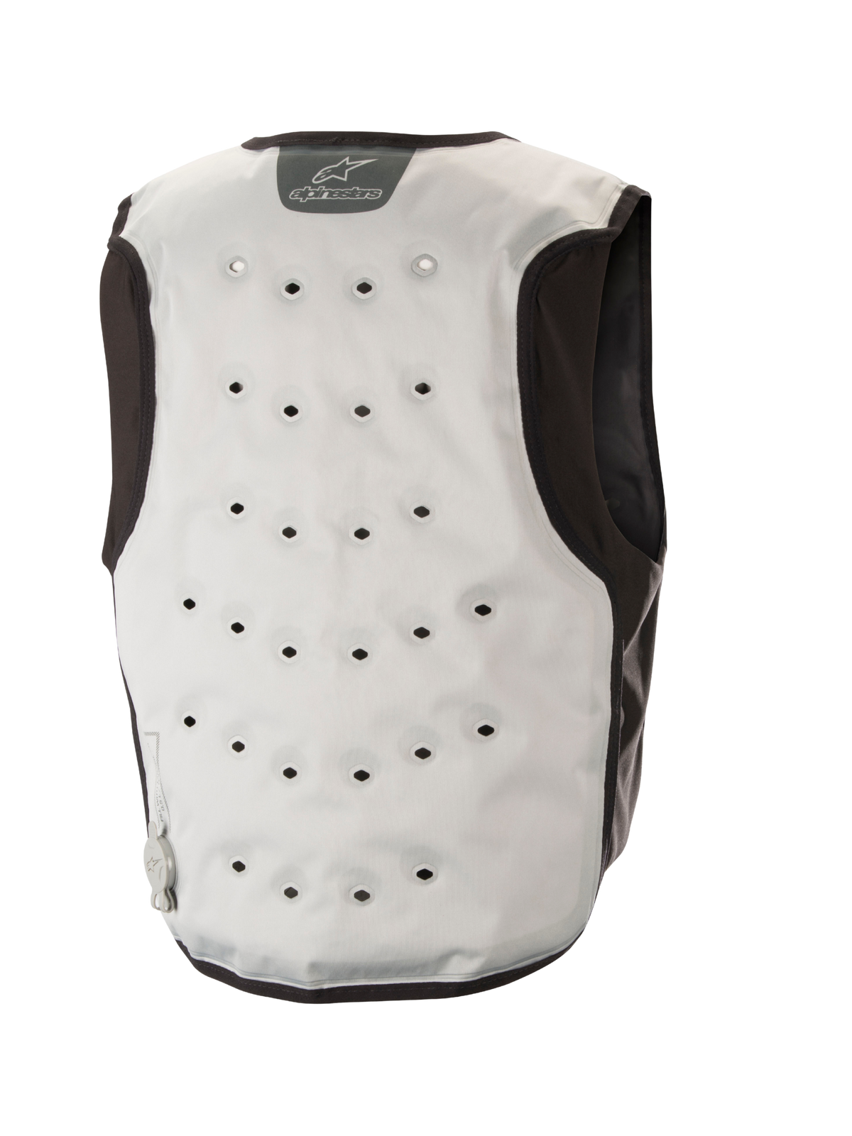 Chaleco refrigerante Alpinestars, capa base para motocicleta, gris claro y gris oscuro, con construcción textil de tres capas, forro de vellón que absorbe la humedad, inserciones elásticas para el ajuste y ventilación estratégicamente situada para comodidad en verano