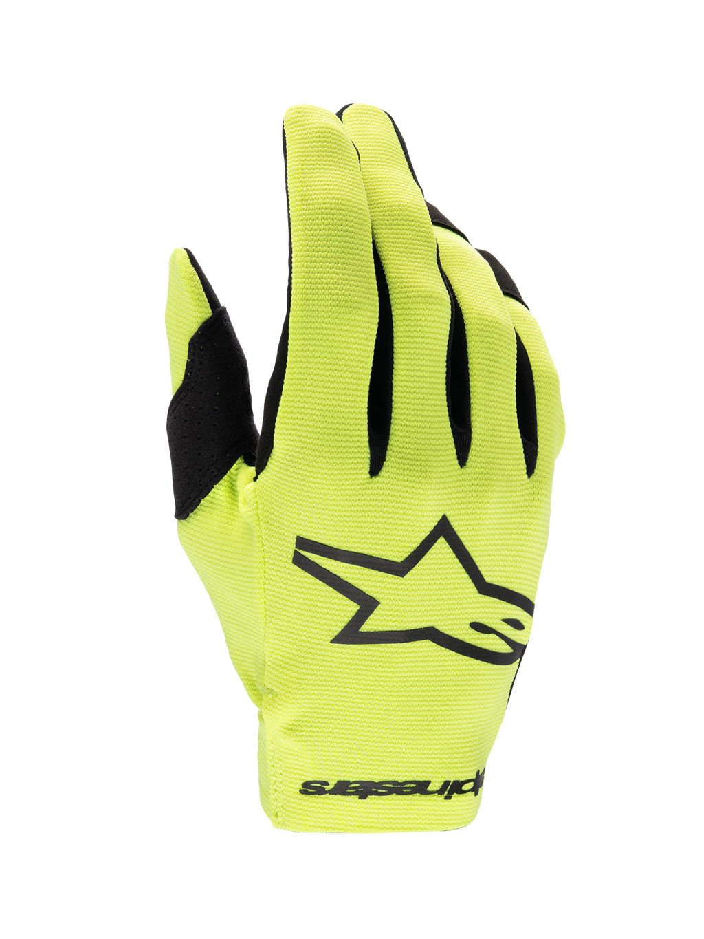 Alpinestars guantes Radar 2025 de motocross, amarillos fluo y negros, diseño ligero de una sola capa para off-road