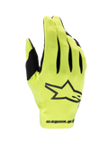 Alpinestars guantes Radar 2025 de motocross, amarillos fluo y negros, diseño ligero de una sola capa para off-road