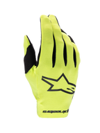 Alpinestars guantes Radar 2025 de motocross, amarillos fluo y negros, diseño ligero de una sola capa para off-road