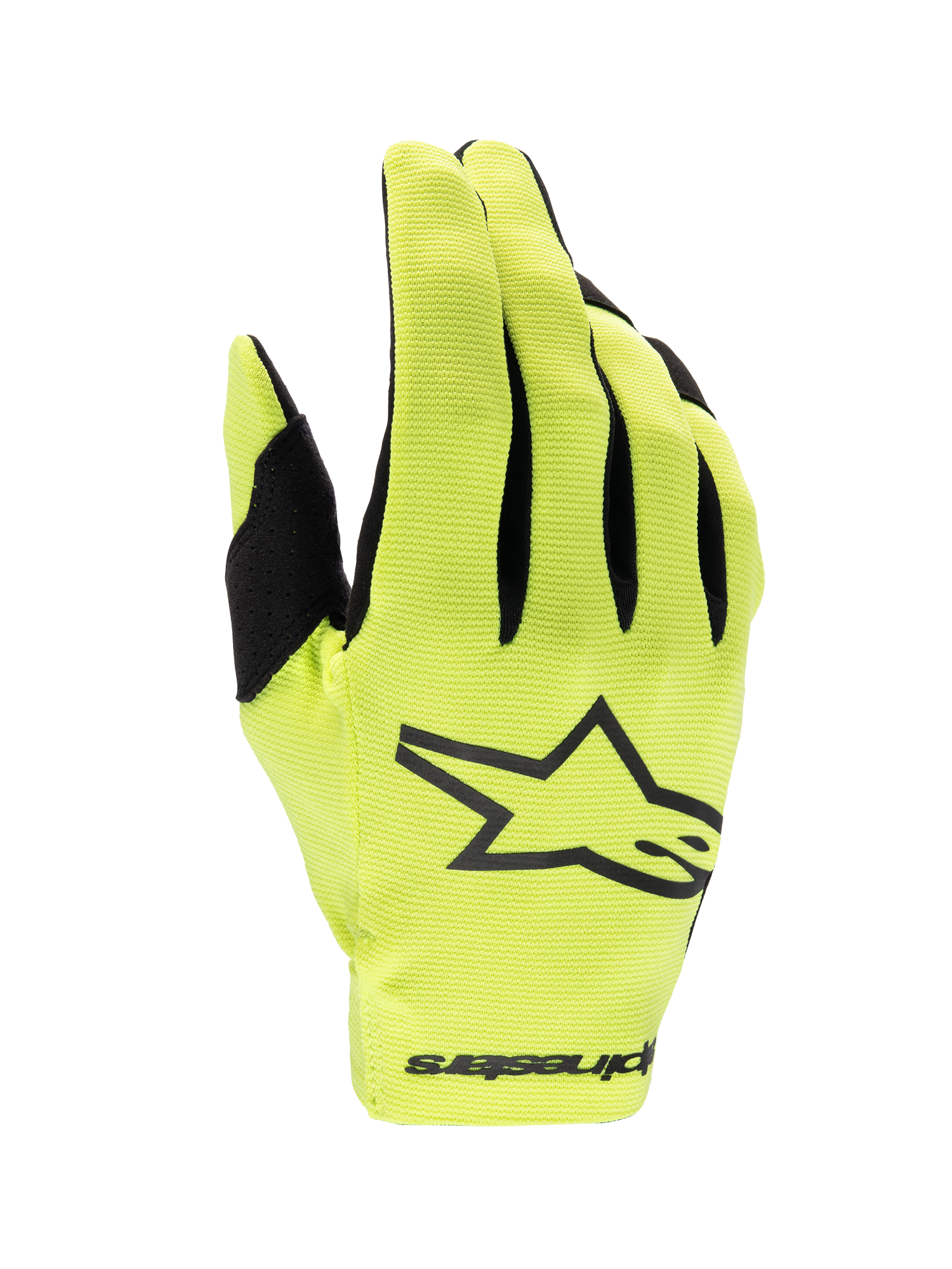 Alpinestars guantes Radar 2025 de motocross, amarillos fluo y negros, diseño ligero de una sola capa para off-road