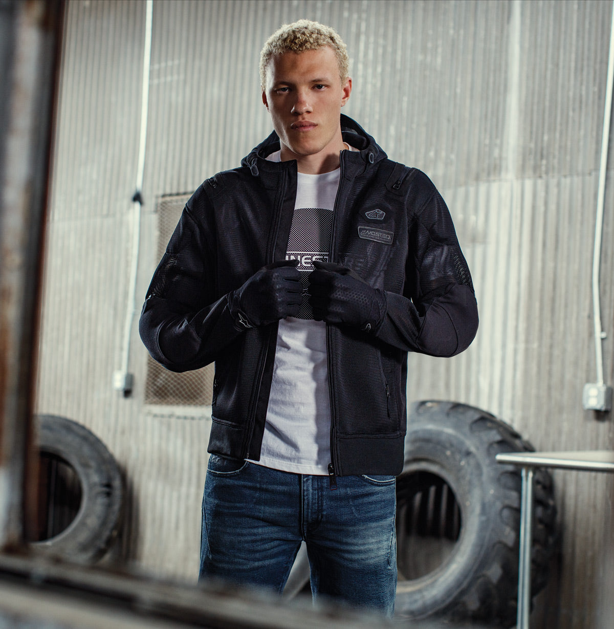 Sudadera Con Capucha Moflow Air Tech - Sudadera de Moto Gris