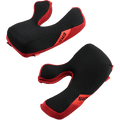 Juego de almohadillas para mejillas Alpinestars Supertech M10/M8, acolchado de repuesto, negro y rojo, con pestañas del sistema de liberación de emergencia ERS, espuma de confort con textura de panal y detalles de malla roja, accesorios para cascos de carreras de motos