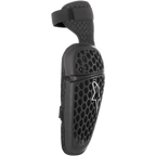 Alpinestars Youth Bionic Plus Elbow Protector, Black, honeycomb pattern outer shell with white Astar logo, dual strap closure system, ergonomic youth motocross and off-road protection